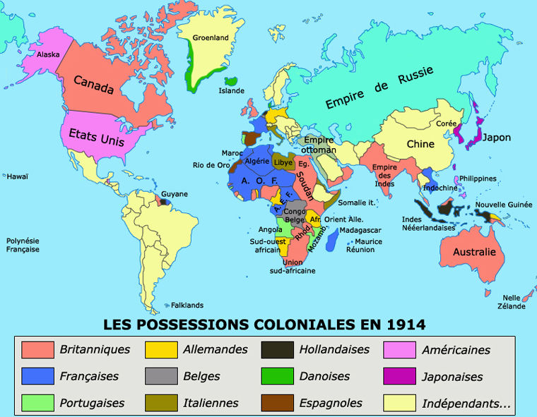 carte des empires coloniaux